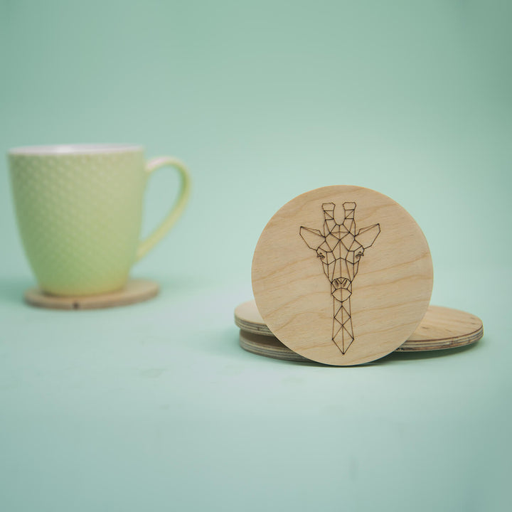 Laser Etched Coasters (Set of 4) - Giraffe
