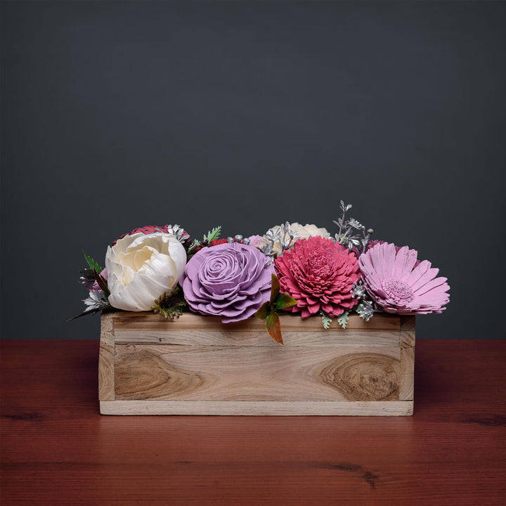 Handcrafted Solawood Flowers "Little Garden" Arrangement