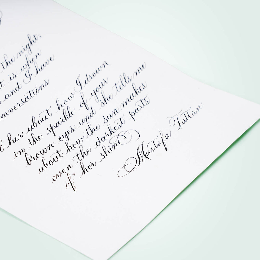 White Handwritten Calligraphy Letter