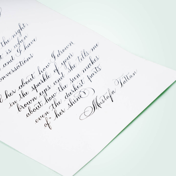 White Handwritten Calligraphy Letter