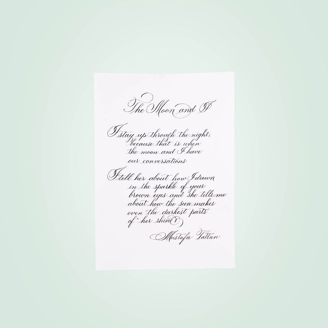 White Handwritten Calligraphy Letter