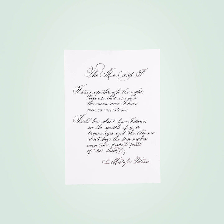White Handwritten Calligraphy Letter