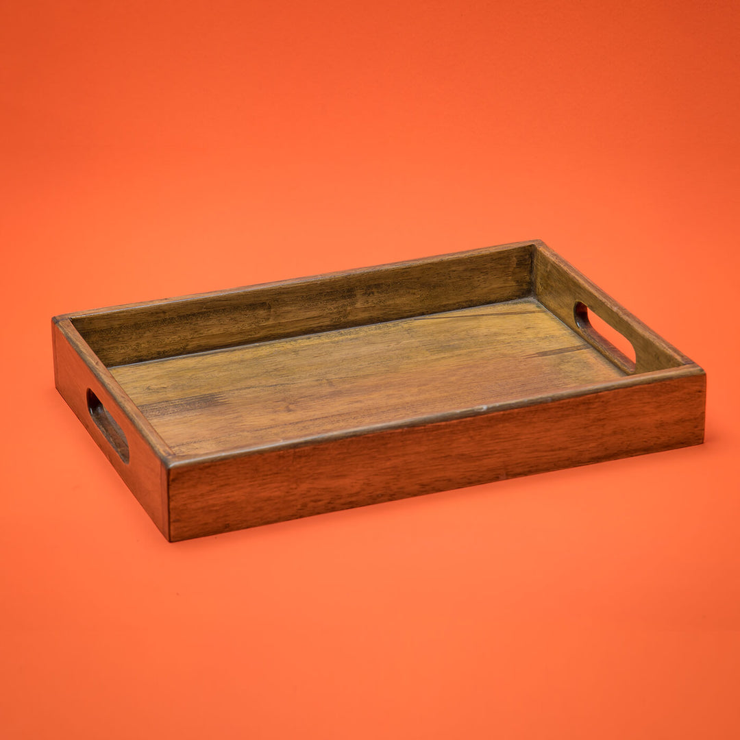 Handcrafted Teak Tray - Medium
