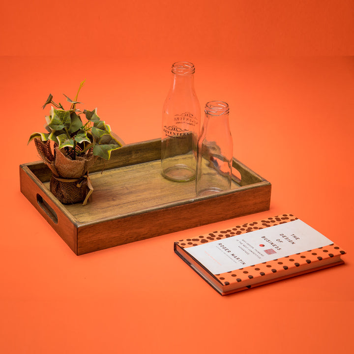 Handcrafted Teak Tray - Medium