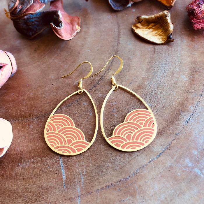 Orange Dewdrop Earrings