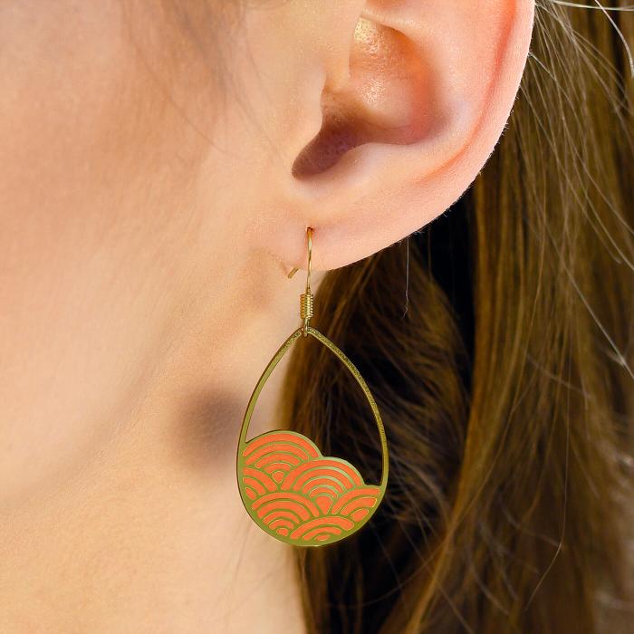 Orange Dewdrop Earrings