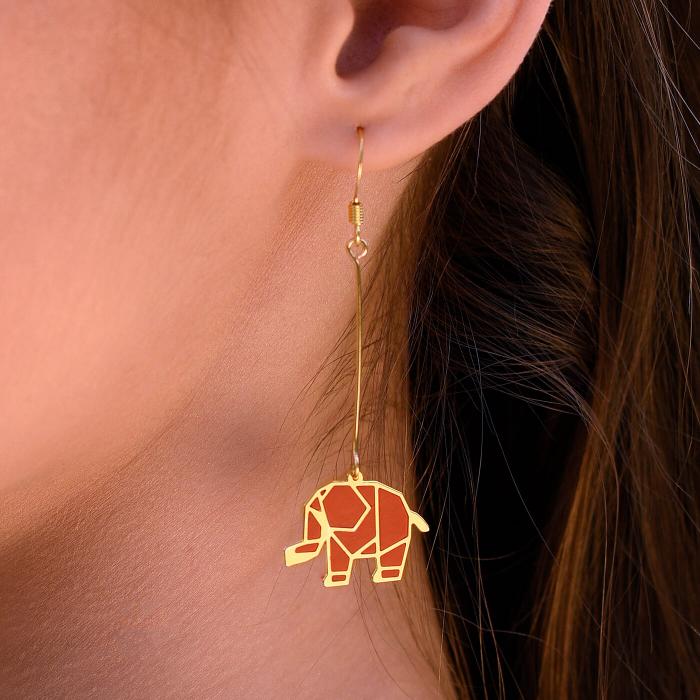 Ivory & Trunk Earrings - Orange