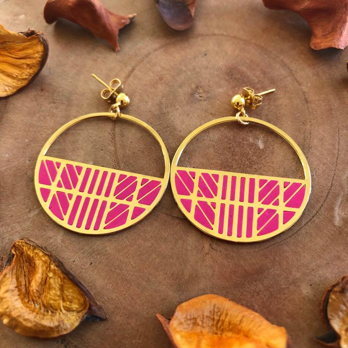 Pink Globe Trotters Earrings