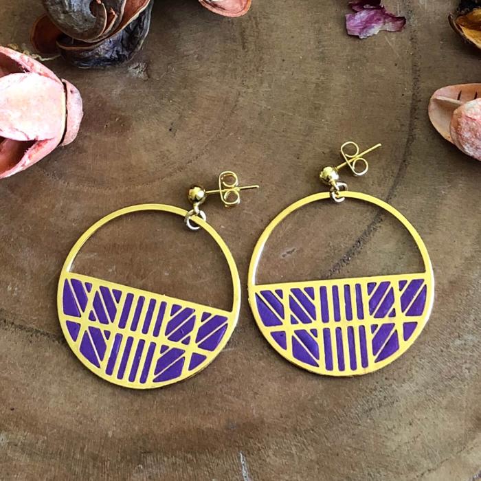 Purple Globe Trotters Earrings