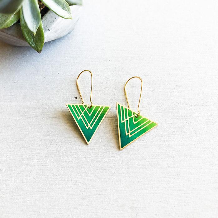Magic Mountains Earrings - Green