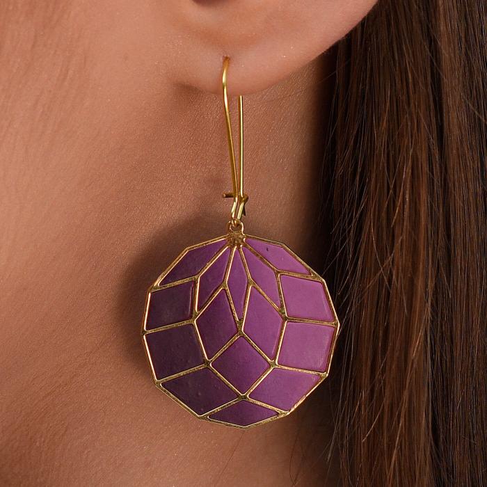 Disco Ball Earrings - Pink