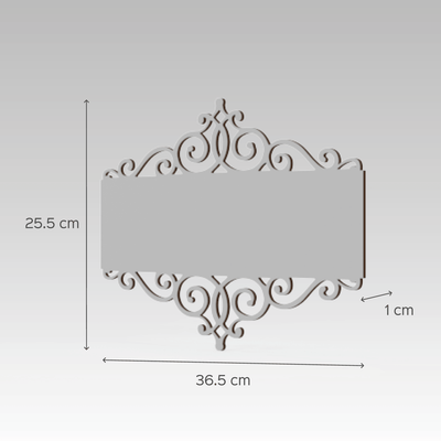 Rectangular Cutwork Nameboard with Dot Art