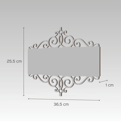 Rectangular Cutwork Nameboard with Dot Art