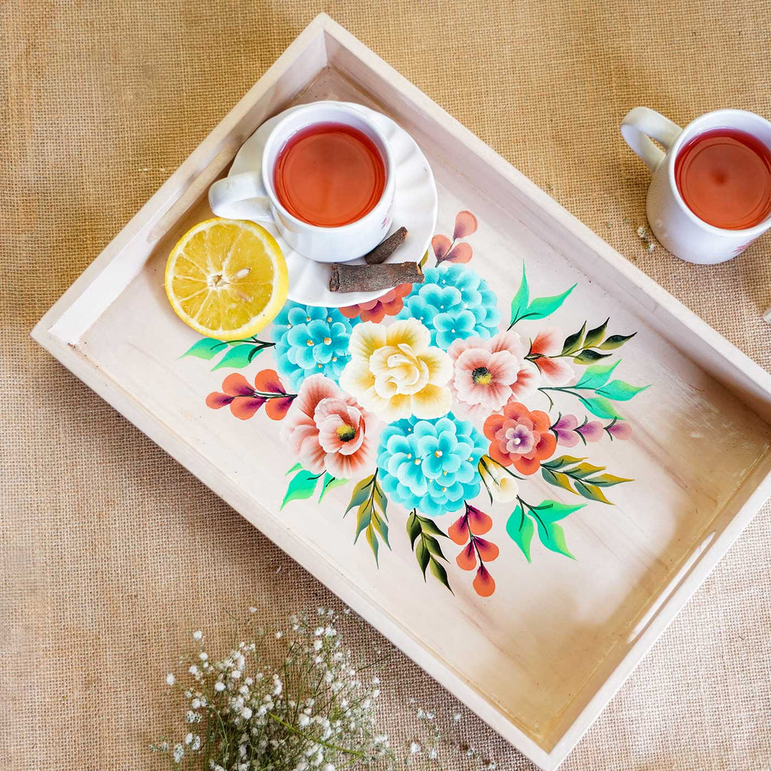 One Stroke Art Tray - Multicolor Florals