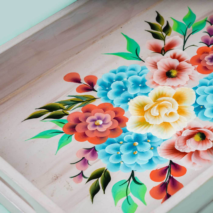 One Stroke Art Tray - Multicolor Florals