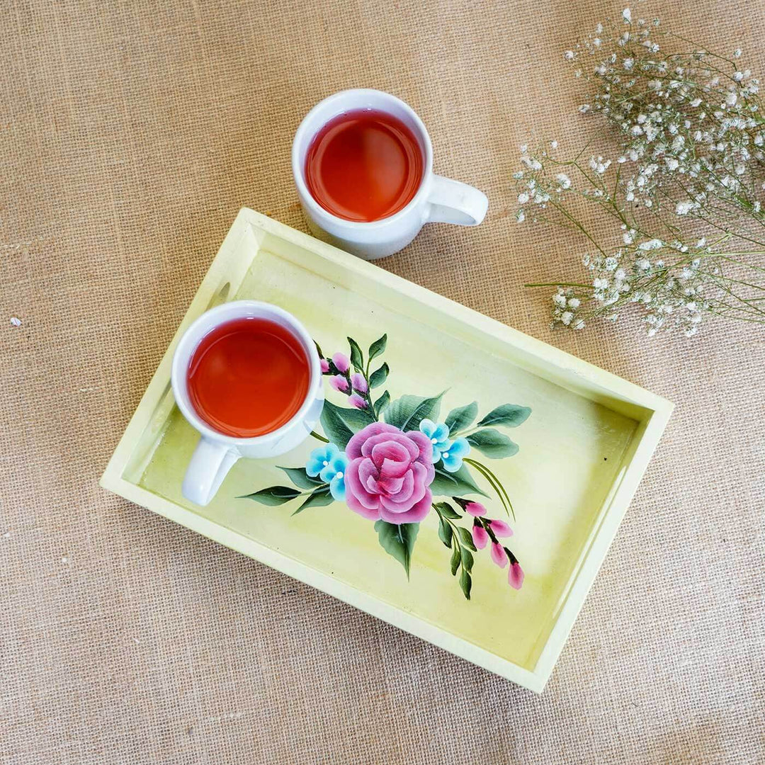 One Stroke Art Tray - Prominent Pink Floral