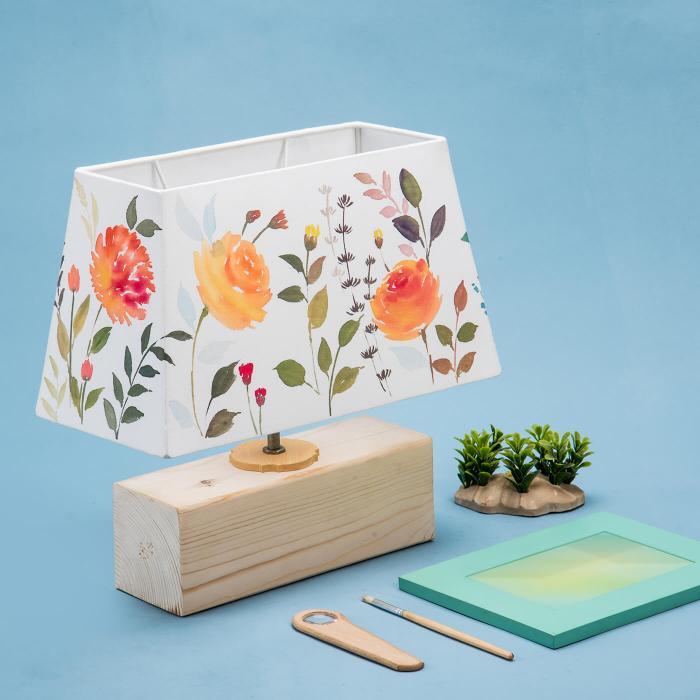 Handpainted Rectangular Empire Lamp