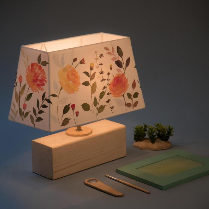 Handpainted Rectangular Empire Lamp