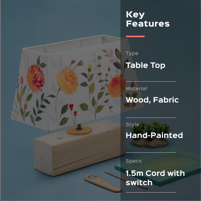 Handpainted Rectangular Empire Lamp