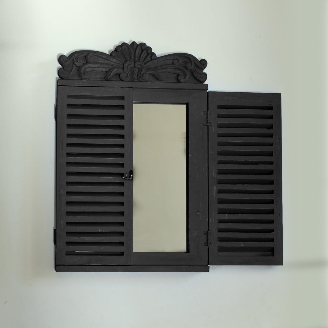 Small Ornate Carved Window Mirror