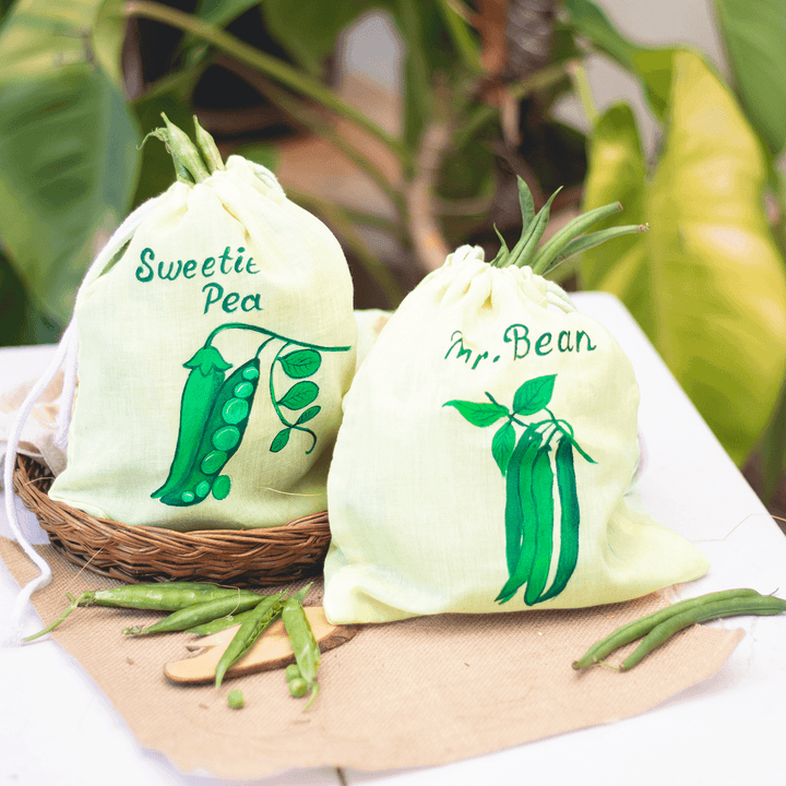 Handpainted Vegetable Bags - Green