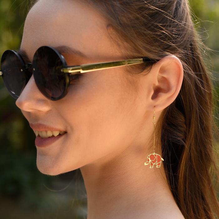 Ivory & Trunk Earrings - Orange