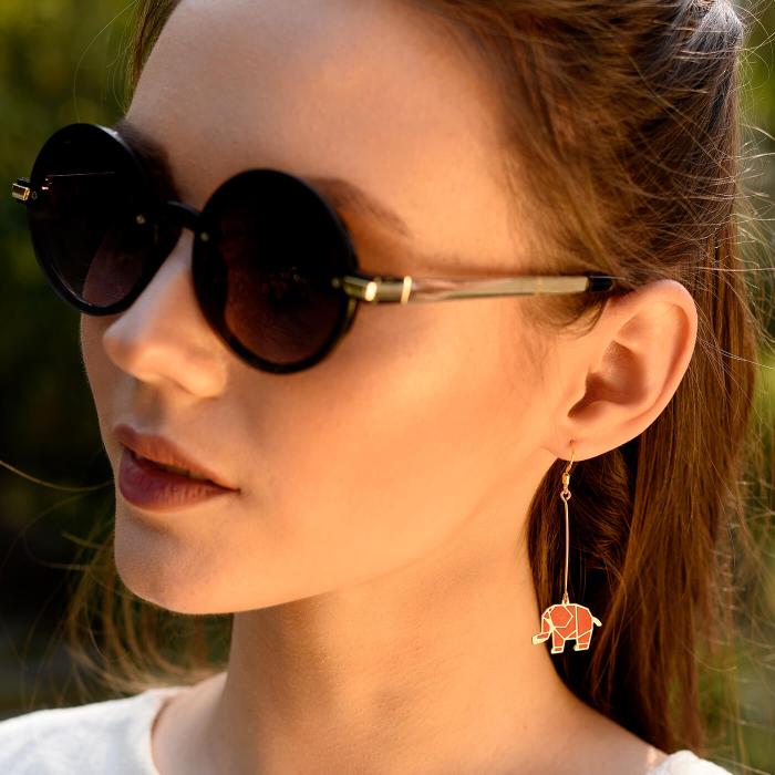 Ivory & Trunk Earrings - Orange