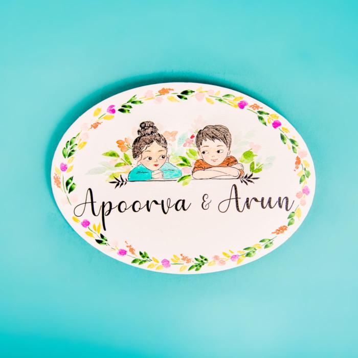 Oval Hand-painted Character Nameboard