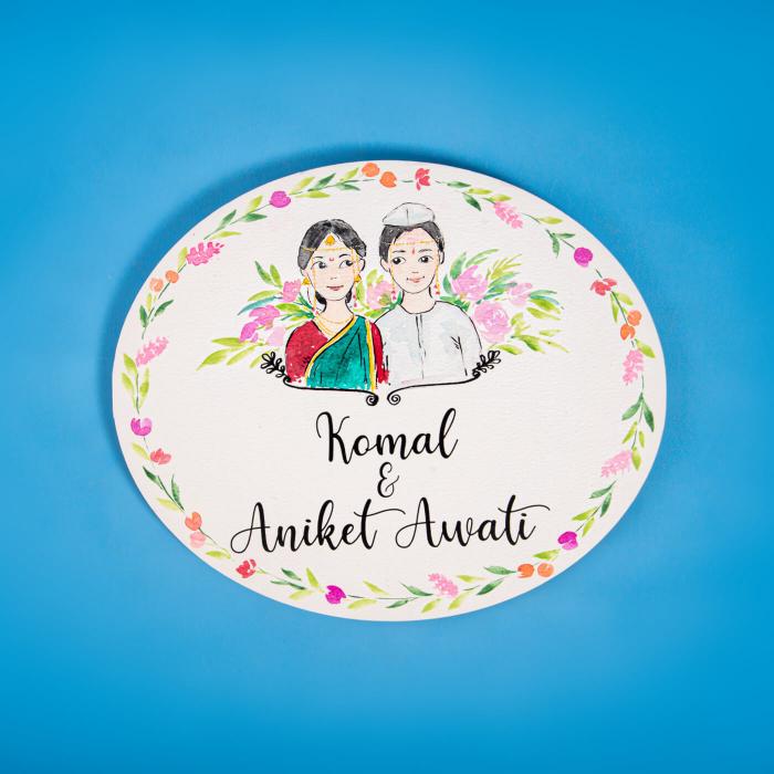 Oval Hand-painted Character Nameboard