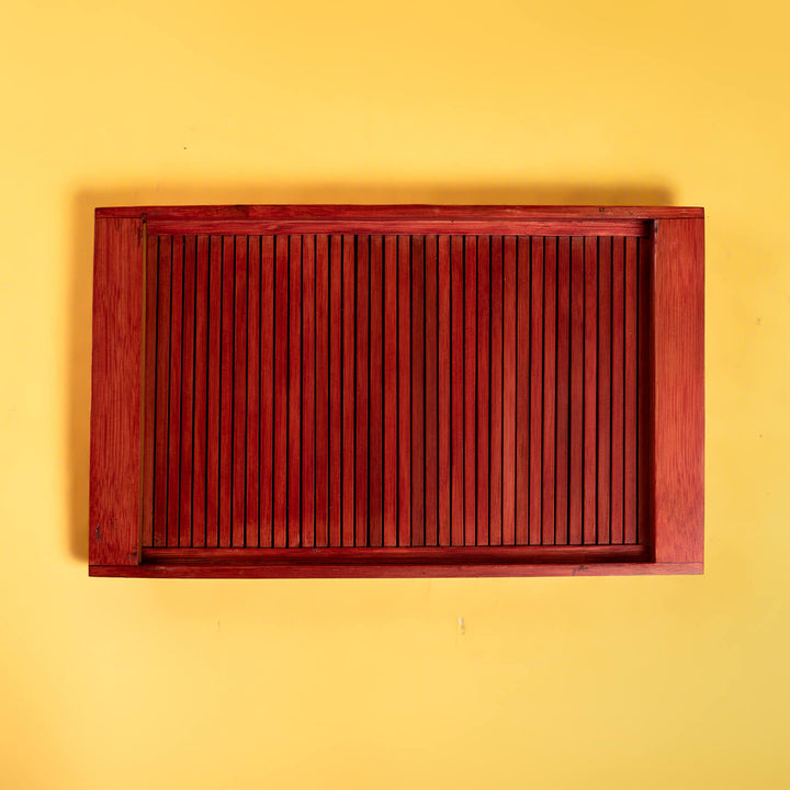 Handcrafted Bamboo Tray - Red