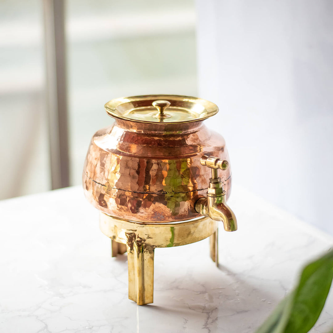 Handcrafted Copper Water Dispenser - Hammered