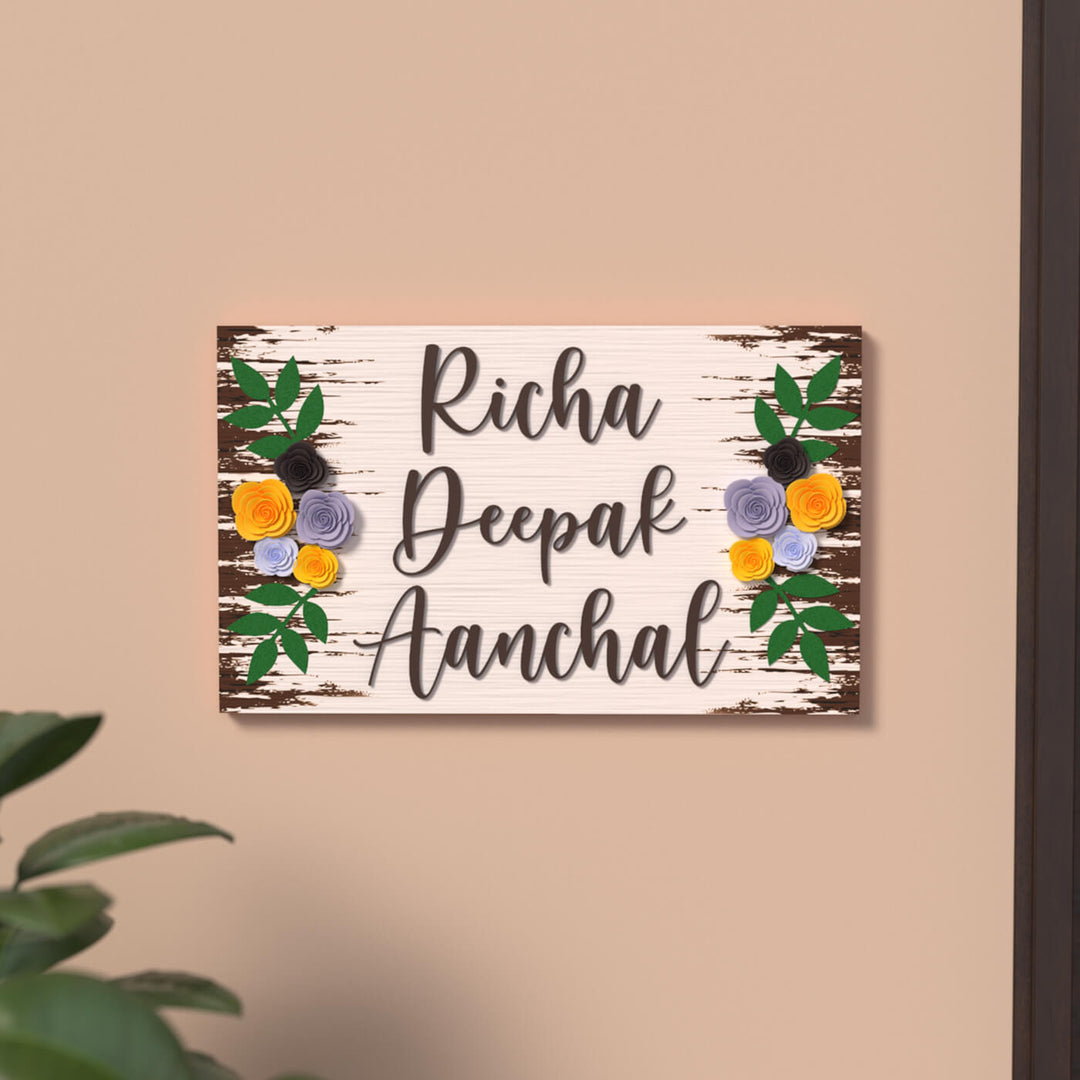 Floral Felt Nameboard