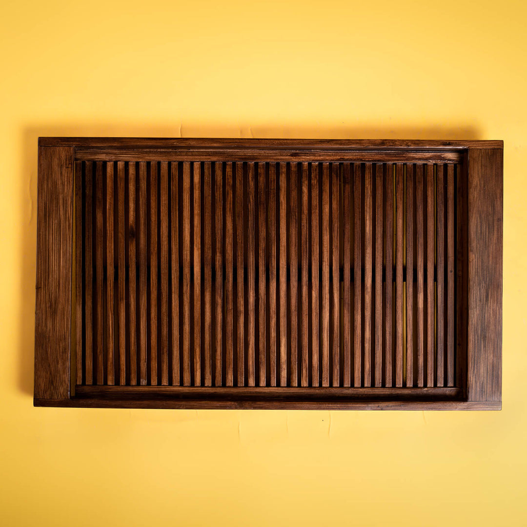 Handcrafted Bamboo Tray - Brown