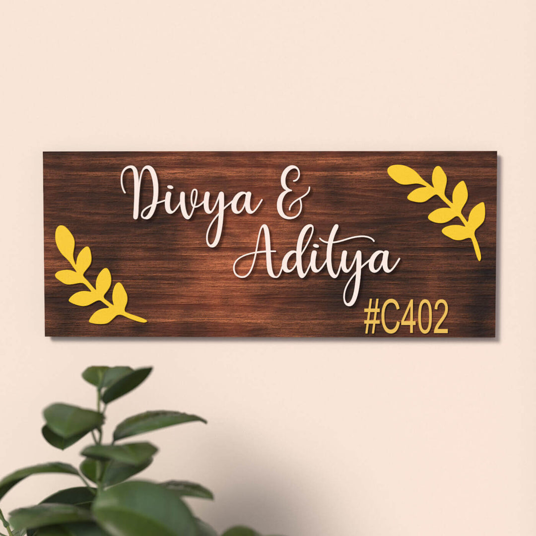 Rectangular Name Board for Couples
