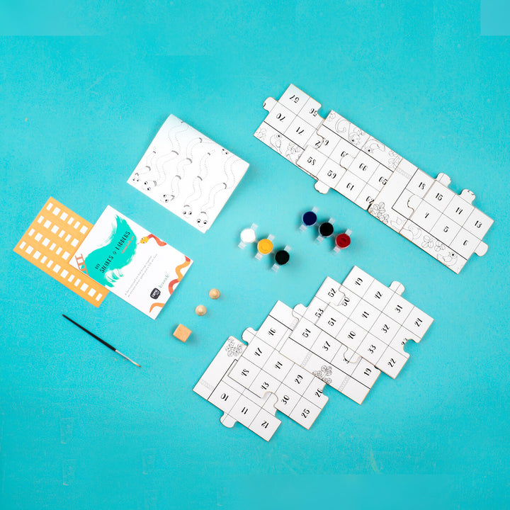 DIY Snakes & Ladders - Gond Art - Zwende