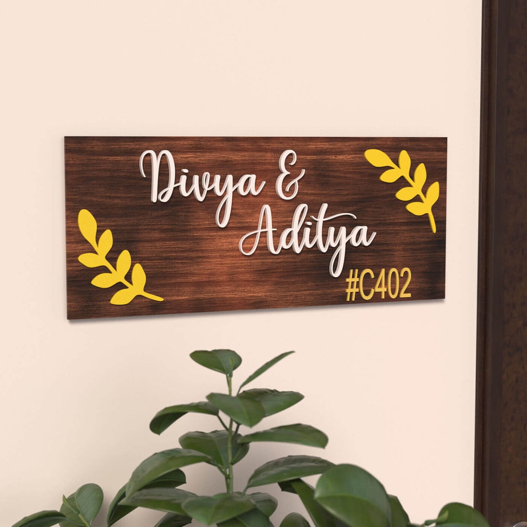 Rectangular Name Board for Couples