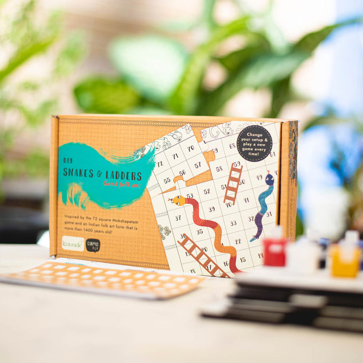 DIY Snakes & Ladders - Gond Art - Zwende