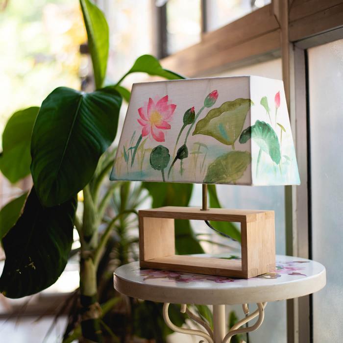 Handpainted Rectangular Empire Lamp