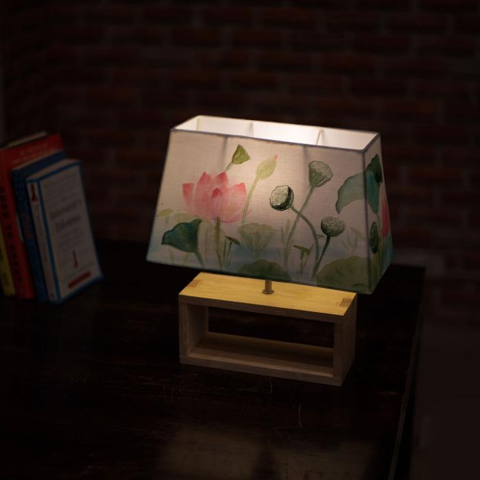 Handpainted Rectangular Empire Lamp