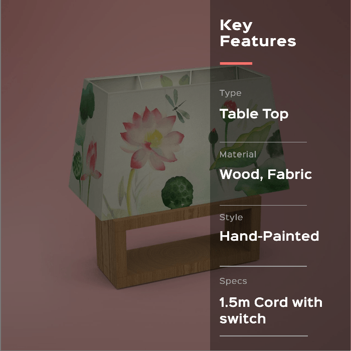 Handpainted Rectangular Empire Lamp