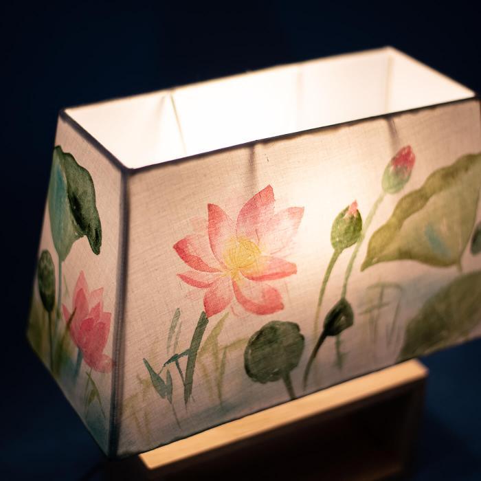 Handpainted Rectangular Empire Lamp