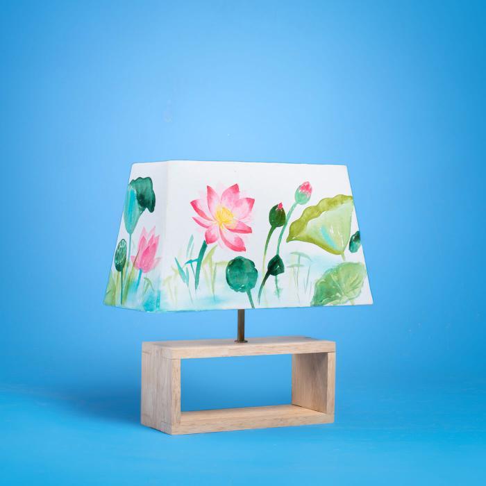Handpainted Rectangular Empire Lamp