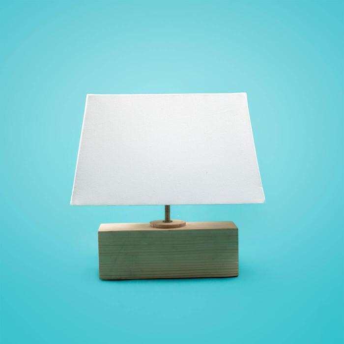 Saver Bundle - Plain Rectangular Tabletop Lamp - Natural Solid Base