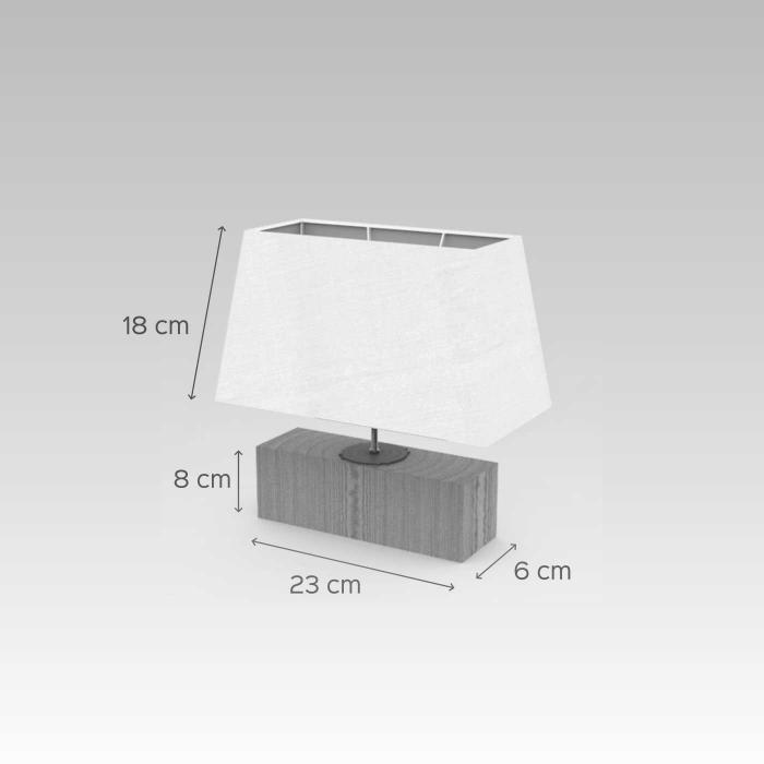 Saver Bundle - Plain Rectangular Tabletop Lamp with Natural Hollow Base