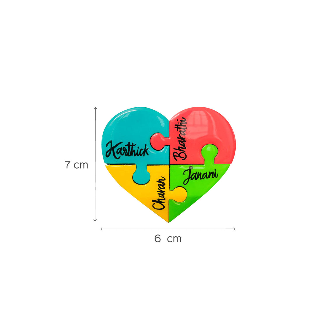 Puzzle Heart-Shaped Resin Fridge Magnet