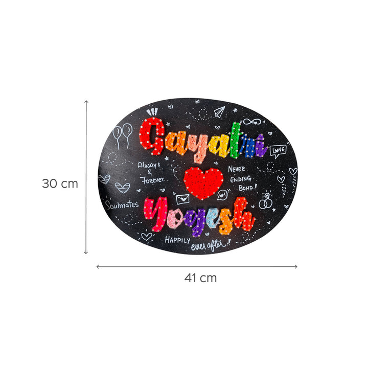 Oval Couple String Name Board