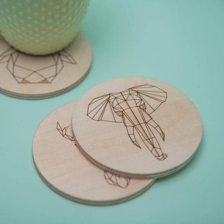 Laser Etched Coasters (Set of 4) - Animals