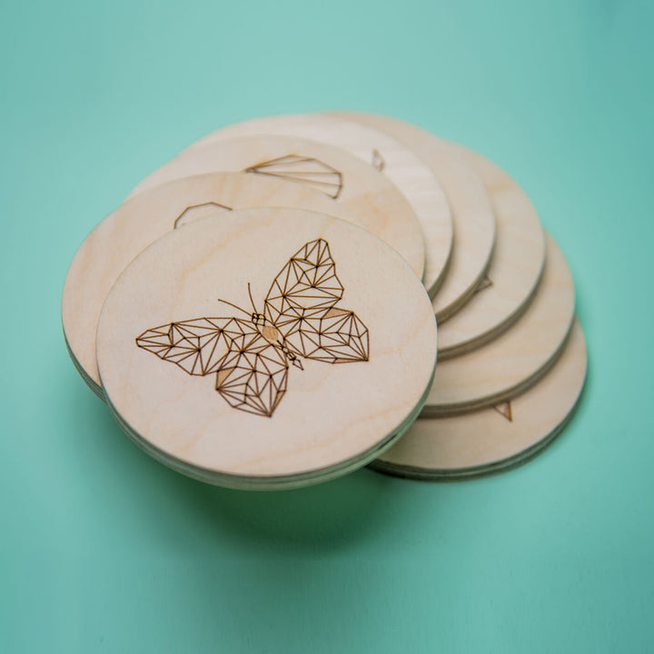 Laser Etched Coasters (Set of 4) - Animals