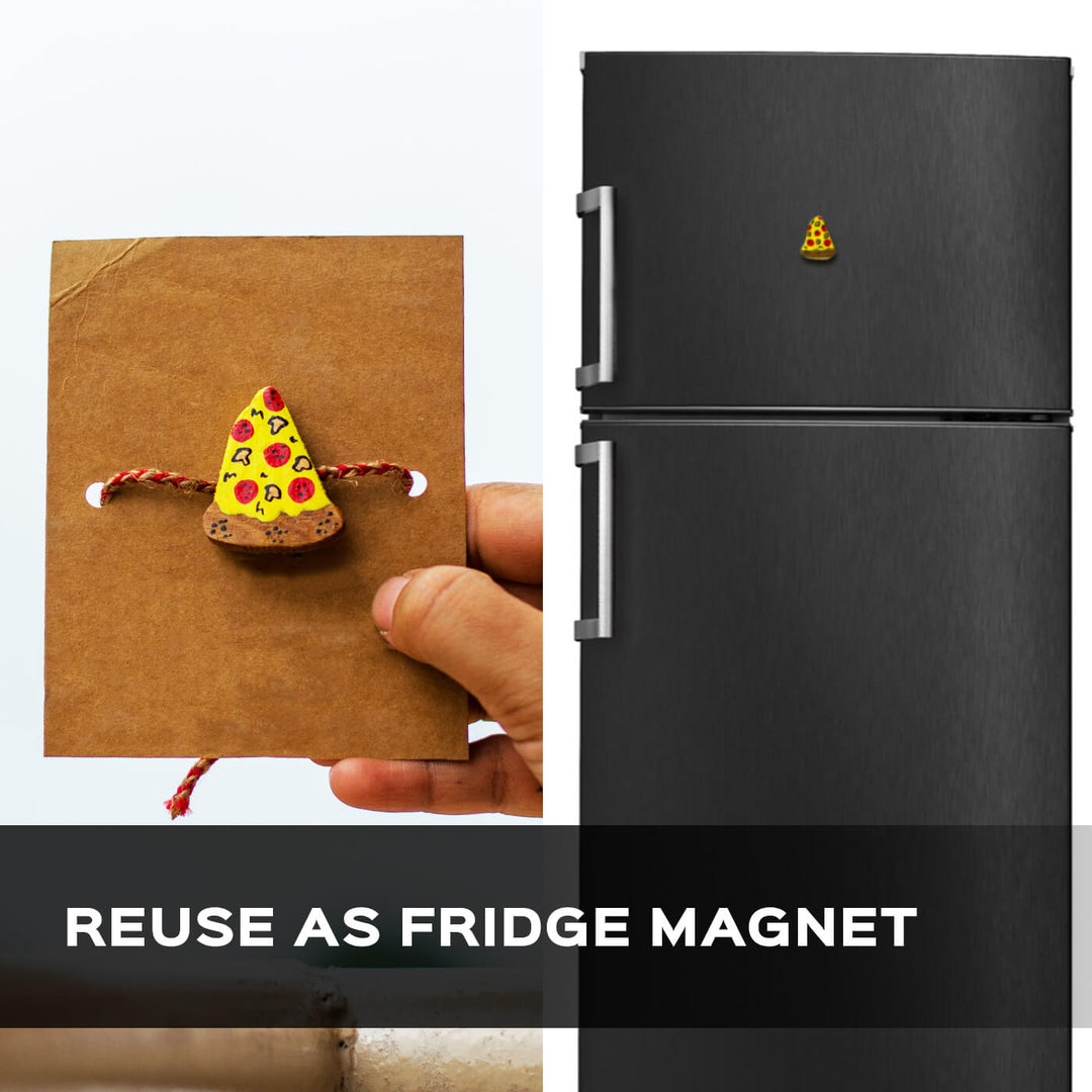Handpainted Wooden Rakhi Paw - Reuse as Fridge Magnet Example