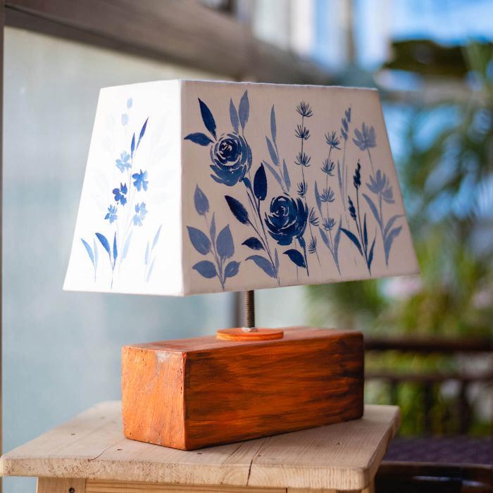 Handpainted Rectangular Empire Lamp